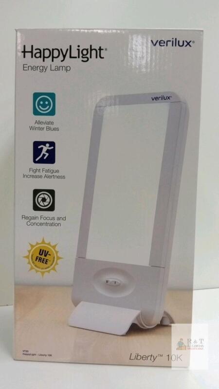 Verilux HappyLight Liberty 10K VT20, 10,000 Lux UV-Free Light Therapy Lamp, Dual Lens, High/Low Setting AS NEW