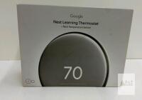 Google Nest Learning Thermostat (4th Gen) Polished Silver with Nest Temperature Sensor (2nd Gen) UNUSED