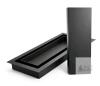 Matte Black Linear Floor Air Vent Register Cover, 3"x10", Modern Steel, Flush Mount