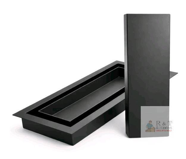 Matte Black Linear Floor Air Vent Register Cover, 3"x10", Modern Steel, Flush Mount