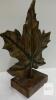 Wooden Leaf Sculpture with Rustic Finish, 12" Tall - 3