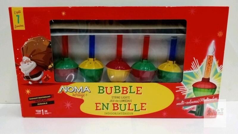 COOL! NOMA Heritage Bubble String Lights &ndash; 7 Multi-Coloured Indoor Incandescent Bulbs, 7 ft Length