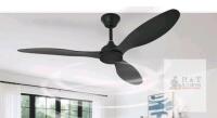 MuyuTc 52" Ceiling Fan with Remote: 3 Blade Indoor Outdoor Ceiling Fans w/o Light , Black