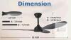 MuyuTc 52" Ceiling Fan with Remote: 3 Blade Indoor Outdoor Ceiling Fans w/o Light , Black - 2