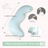 Aisleep Body Pillow for Adults, Full Body Pillow for Side Sleepers, Long Bed Pillow, Memory Foam Firm Pillow, Pea Pod Shape Long Pillow for Pregnancy Sleeping Full Body Support 51" &times; 21" &times; 7 - 2