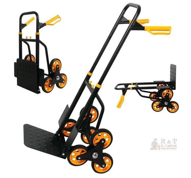 ExGizmo Stair Climbing Hand Truck, 155 lb Steel Frame, Foldable, Tri-5" Wheels, 43" Height- as new condition