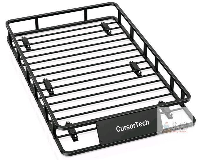 CursorTech Roof Rack Basket 64x39x6 in, Steel, Universal Fit, Black, Mounting Kit Included as new in box