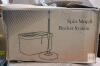 Spin Mop & Bucket System, 2 Microfiber Mop Heads, Orange/White, Stainless Handle,