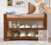 Shoe Bench with Cushion, 2 Shelves, 330 lbs Capacity, 27.6"x11.8"x18.5", Model APC240318-001 as new in box - 2