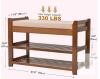 Shoe Bench with Cushion, 2 Shelves, 330 lbs Capacity, 27.6"x11.8"x18.5", Model APC240318-001 as new in box - 3