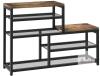 Vasagle LBS30BX Multi-Tier Shoe Storage Bench, 40.9"x11.8"x27.7", 150lb Capacity, Rustic Brown/Black new in box