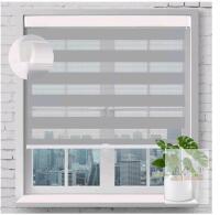 SEEYE Cordless Zebra Blind, 31" x 72", White/Grey, Light Filtering, Inside Mount new