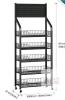 POIUNA 65" 5-Tier Metal Snack Rack Display Stand with Hooks & Wheels new - 2