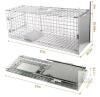 57-Inch Timaze Large Humane Live Animal Trap Cage, Collapsible, Galvanized Steel, 55 lb Capacity - 2