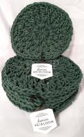 6 (Six) New DANICA Heirloom Handmade Cotton Trivets 9" (Jade)