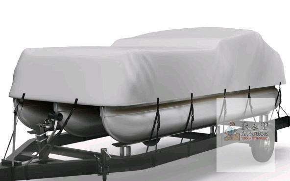 KEMIMOTO Pontoon Boat Cover 17-20ft, Heavy Duty 600D
