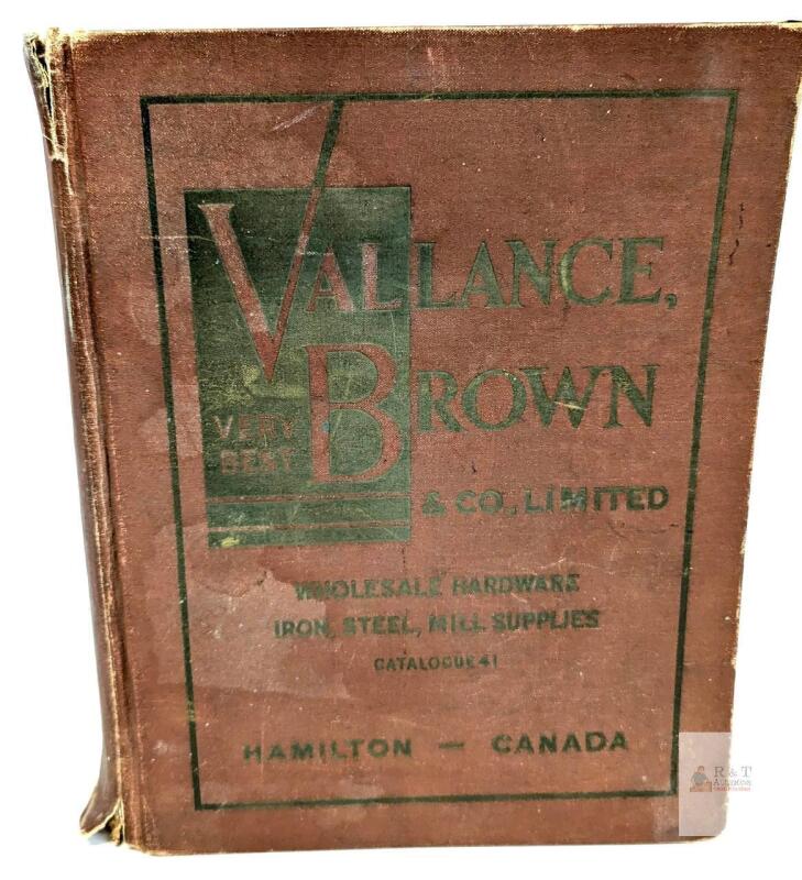 Vintage 1944 Vallance, Brown & Co. Limited Catalogue No. 41, Hardcover, Historic Hamilton Wholesaler, With Bonus Paper Advertising Flyer For Super'Bestos Asbestos! Some Bookworm Damage To Final Pages