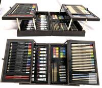 Art101 Drawing & Painting Kit, Oil, Acrylic & Watercolor Paints, Paintbrushes, Oil Pastels, Pencil Crayons ++ Barely Used