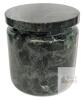 Green Marble Vanity Lidded Jar, 4" Diameter &times; 4.25" Tall, No Chips or Cracks, Fleabites Along Inner Lid Rim