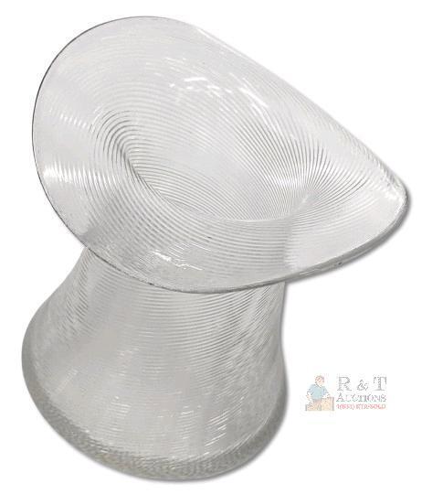 Possible Antique Threaded Blown Glass Top Hat, 5.25" &times; 5.25" &times; 5.25" Tall, No Chips or Cracks, Production Flaw: Burst Bubble Inclusion Can Be Felt Inside Hat (Pictured)