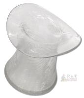Possible Antique Threaded Blown Glass Top Hat, 5.25" &times; 5.25" &times; 5.25" Tall, No Chips or Cracks, Production Flaw: Burst Bubble Inclusion Can Be Felt Inside Hat (Pictured)