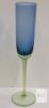 Set of 4 Metropolis by Block Handblown Tall Blue w/Green Stem/Base Champagne Glasses - 2