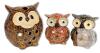 3pc Ceramic Owl Tea Light Holders, 4" - 5.75" Tall, No Chips or Cracks