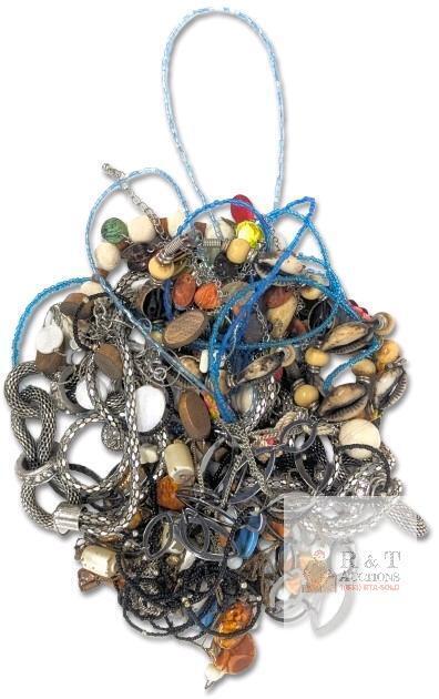 Tangle of Varied Assorted Necklaces, Some Non-Magnetic, No Stamps Found