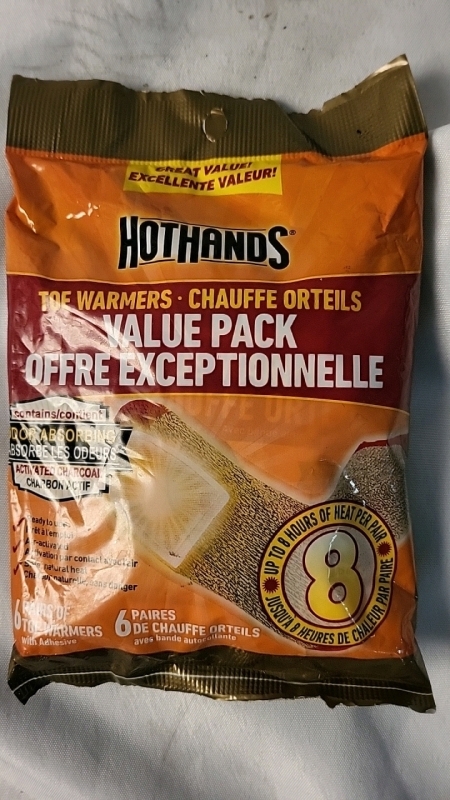 New 6 Pack - Hot Hands Toe Warmers