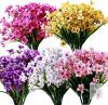 New 20 Bundles Artificial Flowers Bulk Outdoors UV Resistant Fake Silk Flowers Plastic Plants for Garden Window Box Porch Hanging Basket Backyard Patio Farmhouse Decor (Colored)