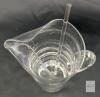 Clear Glass Mixing Pitcher with Stirrer, 20&ndash;32 oz, Pour Spout, Handle, Barware No chips or cracks. 11" tall. No maker's marks or stamps noted. - 2