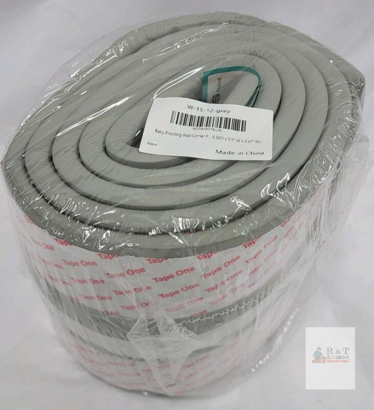 Baby Proofing Wall Corner Protector, Model W-15-12-grey, 6.56 ft Length, Grey Foam