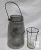 Jall & Co. Mason Jar Lantern, Smoky Glass, 8.5" Tall, Wire Handle, Removable Candle Holder, 2012 Patent - 3