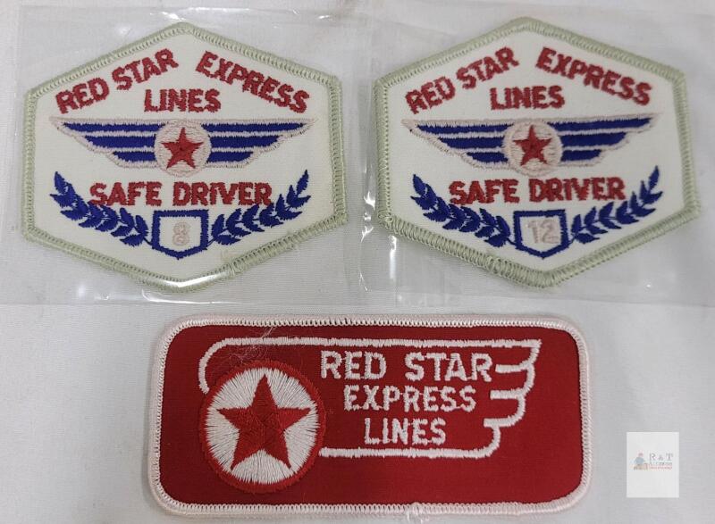 3 Vintage Red StarcExpress Lines Patches