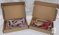 Plutus Pet XS Cotton Hemp Step-in Dog Harness Lavender & Dark Red &ndash; Adjustable, New, 2-Pack
