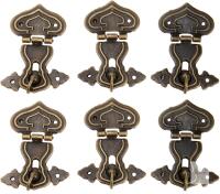 New 6pc Antique-Style Metal Lock Decorative Hasps Hook Wooden Jewelry Box Padlock with Screws Vintage Furniture Hardware 3.4" Long Each