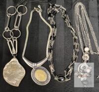 4 Statement/Chunky Necklaces Range in Length From 14 to 28"