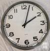 Quartz Analog Wall Clock, 12&rdquo; Diameter, Metal Bezel, White Face, Arabic Numbers, Serial 1638
