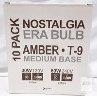 *Lumin L4082 Nostalgia Era T-9 Amber Light Bulbs, 30W/60W, Medium Base, 5 in box**