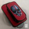 Skull American Flag Car Visor Sunglasses Holder Clip &ndash; Red/Black, ABS Plastic, Universal Fit