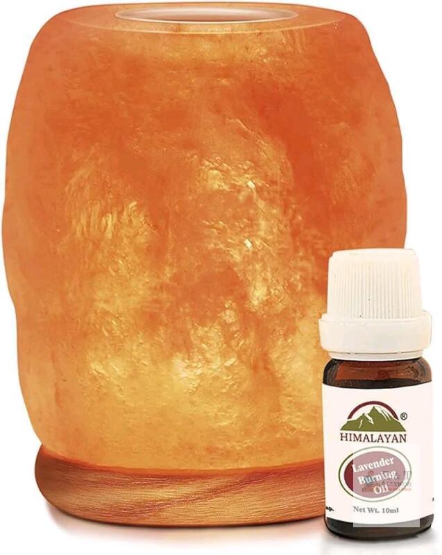 New in Box Himalayan Glow Natural Himalayan Aroma Therapy Salt Lamp with Wooden Base BURNING OIL NOT INCLUDED
