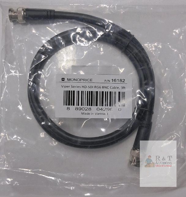 Monoprice Viper Series HD-SDI RG6 BNC Cable, 3 ft, 3 Gbps Bandwidth, Dual Shielding