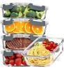 New - Pure Future 10-Piece Set (5-Pack, 36oz) Borosilicate Glass Food Storage Containers with Upgraded Detachable Locking Lids - 2