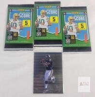 2025 Panini Score NFL Football Sealed Trading Card Wax Packs &times;3 & 1999 Bowmans Best NFL Football Daunte Culpepper Rookie Card #107
