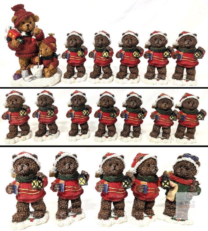 18 Resin Winter Holiday Bear Figures, 4.75" - 7.5"