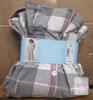 NEW BedHead Pajamas 2-Piece Cotton Plaid Set, Women's Size Large, Gray/Pink, Button-Up Top - 2