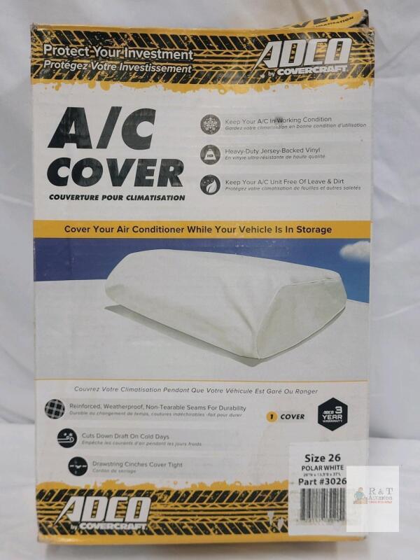 ADCO 3026 RV Air Conditioner Cover for Coleman Mach Series, Polar White, 37" x 26" x 13.5"