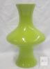 Bright Lime Green Mid-Century Modern Ceramic Vase, Bulbous 11.75" Retro Style