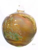 Handblown Art Glass Gazing Ball / Witch Ball / Friendship Ball Ornament, 4.75" No Chips or Cracks