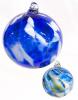 2 Handblown Art Glass Gazing Ball / Witch Ball / Friendship Ball Ornaments, 2" - 3" " No Chips or Cracks